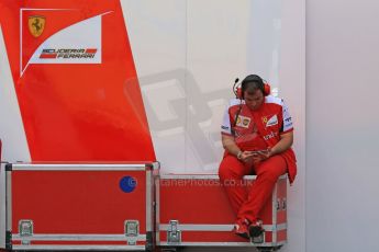 World © Octane Photographic Ltd. Scuderia Ferrari mechanic. Wednesday 13th May 2015, F1 In-season testing, Circuit de Barcelona-Catalunya, Spain. Digital Ref: 1269CB7D2200