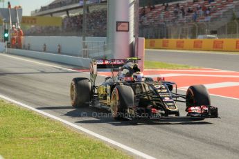 World © Octane Photographic Ltd. Lotus F1 Team E23 Hybrid – Pastor Maldonado. Friday 8th May 2015, F1 Spanish GP Practice 1, Circuit de Barcelona-Catalunya, Spain. Digital Ref: 1249CB1L6099