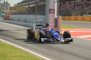 World © Octane Photographic Ltd. Sauber F1 Team C34-Ferrari – Felipe Nasr. Friday 8th May 2015, F1 Spanish GP Practice 1 Circuit de Barcelona-Catalunya, Spain. Digital Ref: 1249CB1L6103