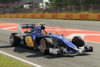 World © Octane Photographic Ltd. Sauber F1 Team C34-Ferrari – Felipe Nasr. Friday 8th May 2015, F1 Spanish GP Practice 1 Circuit de Barcelona-Catalunya, Spain. Digital Ref: 1249CB1L6176