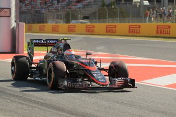 World © Octane Photographic Ltd. McLaren Honda MP4/30 - Jenson Button. Friday 8th May 2015, F1 Spanish GP Practice 1, Circuit de Barcelona-Catalunya, Spain. Digital Ref: 1249CB1L6204