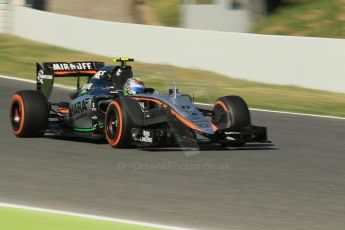 World © Octane Photographic Ltd. Sahara Force India VJM08 – Sergio Perez. Friday 8th May 2015, F1 Spanish GP Practice 1, Circuit de Barcelona-Catalunya, Spain. Digital Ref: 1249CB1L6275