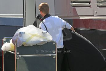 World © Octane Photographic Ltd. McLaren Honda MP4/30 parts arriving at circuit. Friday 8th May 2015, F1 Spanish GP Practice 1, Circuit de Barcelona-Catalunya, Spain. Digital Ref: 1249CB5D0698