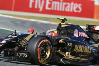 World © Octane Photographic Ltd. Lotus F1 Team E23 Hybrid – Pastor Maldonado. Friday 8th May 2015, F1 Spanish GP Practice 1, Circuit de Barcelona-Catalunya, Spain. Digital Ref: 1249LB1D6077