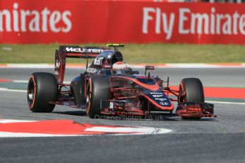 World © Octane Photographic Ltd. McLaren Honda MP4/30 - Jenson Button. Friday 8th May 2015, F1 Spanish GP Practice 1, Circuit de Barcelona-Catalunya, Spain. Digital Ref: 1249LB1D6120