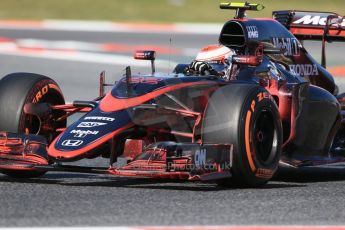 World © Octane Photographic Ltd. McLaren Honda MP4/30 - Jenson Button. Friday 8th May 2015, F1 Spanish GP Practice 1, Circuit de Barcelona-Catalunya, Spain. Digital Ref: 1249LB1D6171