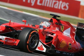 World © Octane Photographic Ltd. Scuderia Ferrari SF15-T– Sebastian Vettel. Friday 8th May 2015, F1 Spanish GP Practice 1, Circuit de Barcelona-Catalunya, Spain. Digital Ref: 1249LB1D6328