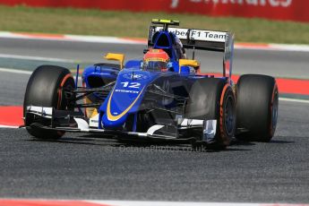 World © Octane Photographic Ltd. Sauber F1 Team C34-Ferrari – Felipe Nasr. Friday 8th May 2015, F1 Spanish GP Practice 1 Circuit de Barcelona-Catalunya, Spain. Digital Ref: 1249LB1D6386
