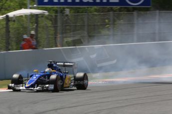 World © Octane Photographic Ltd. Sauber F1 Team C34-Ferrari – Marcus Ericsson. Friday 8th May 2015, F1 Spanish GP Practice 2, Circuit de Barcelona-Catalunya, Spain. Digital Ref: 1251CB5D0720