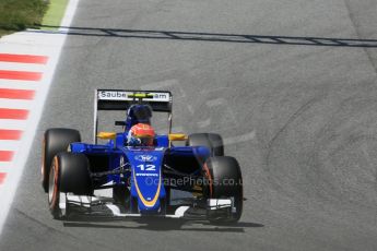 World © Octane Photographic Ltd. Sauber F1 Team C34-Ferrari – Felipe Nasr. Friday 8th May 2015, F1 Spanish GP Practice 2 Circuit de Barcelona-Catalunya, Spain. Digital Ref: 1251CB5D1059