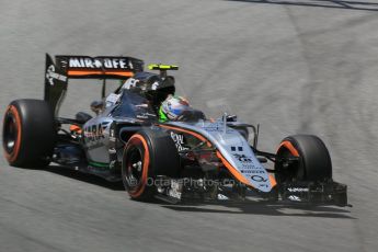 World © Octane Photographic Ltd. Sahara Force India VJM08 – Sergio Perez. Friday 8th May 2015, F1 Spanish GP Practice 2, Circuit de Barcelona-Catalunya, Spain. Digital Ref: 1251CB5D1073