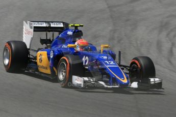 World © Octane Photographic Ltd. Sauber F1 Team C34-Ferrari – Felipe Nasr. Friday 8th May 2015, F1 Spanish GP Practice 2 Circuit de Barcelona-Catalunya, Spain. Digital Ref: 1251CB5D1123