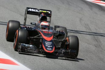 World © Octane Photographic Ltd. McLaren Honda MP4/30 - Jenson Button. Friday 8th May 2015, F1 Spanish GP Practice 2, Circuit de Barcelona-Catalunya, Spain. Digital Ref: 1251CB5D1160