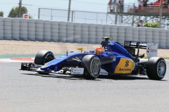 World © Octane Photographic Ltd. Sauber F1 Team C34-Ferrari – Felipe Nasr. Friday 8th May 2015, F1 Spanish GP Practice 2 Circuit de Barcelona-Catalunya, Spain. Digital Ref: 1251LB1D7134