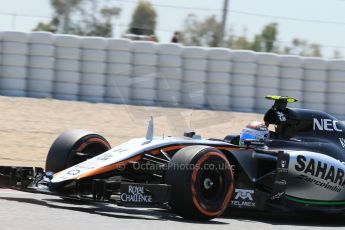 World © Octane Photographic Ltd. Sahara Force India VJM08 – Sergio Perez. Friday 8th May 2015, F1 Spanish GP Practice 2, Circuit de Barcelona-Catalunya, Spain. Digital Ref: 1251LB1D7158