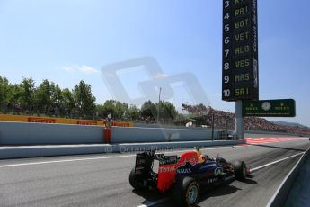 World © Octane Photographic Ltd. Infiniti Red Bull Racing RB11 – Daniil Kvyat. Saturday 9th May 2015, F1 Spanish GP Formula 1 Practice 3, Circuit de Barcelona-Catalunya, Spain. Digital Ref: 1256CB5D1596