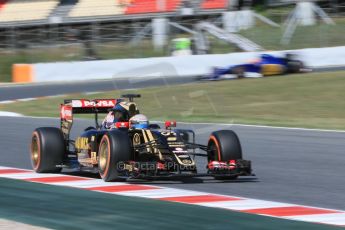 World © Octane Photographic Ltd. Lotus F1 Team E23 Hybrid – Romain Grosjean. Saturday 9th May 2015, F1 Spanish GP Practice 3, Circuit de Barcelona-Catalunya, Spain. Digital Ref: 1256CB7D7746