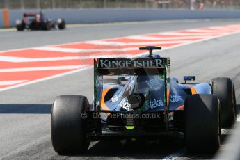 World © Octane Photographic Ltd. Sahara Force India VJM08 – Sergio Perez. Saturday 9th May 2015, F1 Spanish GP Formula 1 Practice 3, Circuit de Barcelona-Catalunya, Spain. Digital Ref: 1256CB7D7880