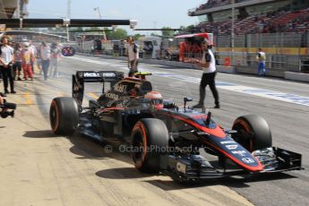 World © Octane Photographic Ltd. McLaren Honda MP4/30 - Jenson Button. Saturday 9th May 2015, F1 Spanish GP Practice 3, Circuit de Barcelona-Catalunya, Spain. Digital Ref: 1256LW1L7463