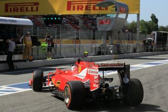 World © Octane Photographic Ltd. Scuderia Ferrari SF15-T– Sebastian Vettel. Saturday 9th May 2015, F1 Spanish GP Practice 3, Circuit de Barcelona-Catalunya, Spain. Digital Ref: 1256LW1L7483