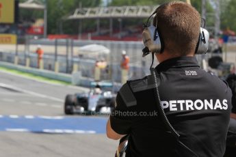 World © Octane Photographic Ltd. Mercedes AMG Petronas F1 W06 Hybrid – Lewis Hamilton. Saturday 9th May 2015, F1 Spanish GP Formula 1 Practice 3, Circuit de Barcelona-Catalunya, Spain. Digital Ref: 1256LW1L7652