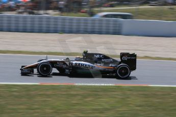 World © Octane Photographic Ltd. Sahara Force India VJM08 – Sergio Perez. Saturday 9th May 2015, F1 Spanish GP Qualifying, Circuit de Barcelona-Catalunya, Spain. Digital Ref: 1257CB7D7957