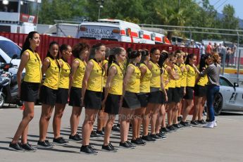 World © Octane Photographic Ltd. Grid Girls. Saturday 9th May 2015, F1 Spanish GP Qualifying, Circuit de Barcelona-Catalunya, Spain. Digital Ref: 1257CB7D8375