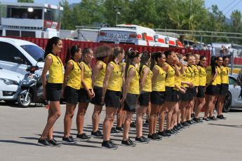 World © Octane Photographic Ltd. Grid Girls. Saturday 9th May 2015, F1 Spanish GP Qualifying, Circuit de Barcelona-Catalunya, Spain. Digital Ref: 1257CB7D8378