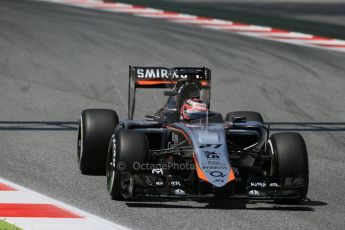 World © Octane Photographic Ltd. Sahara Force India VJM08 – Nico Hulkenberg. Saturday 9th May 2015, F1 Spanish GP Qualifying, Circuit de Barcelona-Catalunya, Spain. Digital Ref: 1257LB1D8271