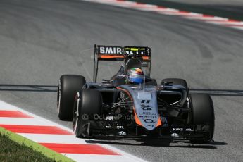 World © Octane Photographic Ltd. Sahara Force India VJM08 – Sergio Perez. Saturday 9th May 2015, F1 Spanish GP Qualifying, Circuit de Barcelona-Catalunya, Spain. Digital Ref: 1257LB1D8287