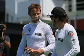 World © Octane Photographic Ltd. McLaren Honda MP4/30 – Fernando Alonso and Jenson Button. Saturday 9th May 2015, F1 Spanish GP Qualifying, Circuit de Barcelona-Catalunya, Spain. Digital Ref: 1257LB1D8655