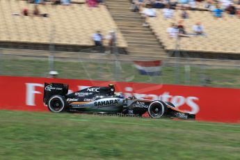 World © Octane Photographic Ltd. Sahara Force India VJM08 – Sergio Perez. Saturday 9th May 2015, F1 Spanish GP Qualifying, Circuit de Barcelona-Catalunya, Spain. Digital Ref: 1257LW1L7988