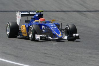 World © Octane Photographic Ltd. Sauber F1 Team C34-Ferrari – Felipe Nasr. Sunday 10th May 2015, F1 Spanish GP Formula 1 Race Circuit de Barcelona-Catalunya, Spain. Digital Ref: 1265CB0151