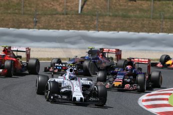 World © Octane Photographic Ltd. Williams Martini Racing FW37 – Valtteri Bottas. Sunday 10th May 2015, F1 Spanish GP Formula 1 Race, Circuit de Barcelona-Catalunya, Spain. Digital Ref: 1265LB1D0368