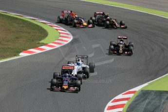 World © Octane Photographic Ltd. Scuderia Toro Rosso STR10 – Carlos Sainz Jnr and Williams Martini Racing FW37 – Felipe Massa. Sunday 10th May 2015, F1 Spanish GP Formula 1 Race, Circuit de Barcelona-Catalunya, Spain. Digital Ref: 1265LB1D0424