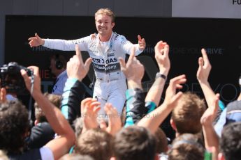 World © Octane Photographic Ltd. Mercedes AMG Petronas F1 W06 Hybrid – Nico Rosberg (1st). Sunday 10th May 2015, F1 Spanish GP Formula 1 Race parc ferme, Circuit de Barcelona-Catalunya, Spain. Digital Ref: 1266CB7D0576