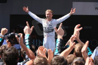 World © Octane Photographic Ltd. Mercedes AMG Petronas F1 W06 Hybrid – Nico Rosberg (1st). Sunday 10th May 2015, F1 Spanish GP Formula 1 Race parc ferme, Circuit de Barcelona-Catalunya, Spain. Digital Ref: 1266CB7D0580