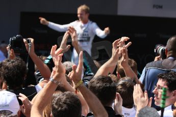 World © Octane Photographic Ltd. Mercedes AMG Petronas F1 W06 Hybrid – Nico Rosberg (1st). Sunday 10th May 2015, F1 Spanish GP Formula 1 Race parc ferme, Circuit de Barcelona-Catalunya, Spain. Digital Ref: 1266CB7D0615
