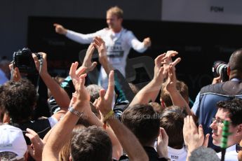 World © Octane Photographic Ltd. Mercedes AMG Petronas F1 W06 Hybrid – Nico Rosberg (1st). Sunday 10th May 2015, F1 Spanish GP Formula 1 Race parc ferme, Circuit de Barcelona-Catalunya, Spain. Digital Ref: 1266CB7D0615