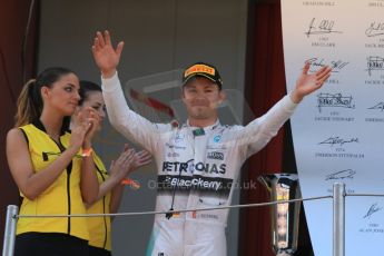 World © Octane Photographic Ltd. Mercedes AMG Petronas F1 W06 Hybrid – Nico Rosberg (1st). Sunday 10th May 2015, F1 Spanish GP Formula 1 Race podium, Circuit de Barcelona-Catalunya, Spain. Digital Ref: 1266CB7D0647