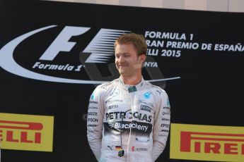 World © Octane Photographic Ltd. Mercedes AMG Petronas F1 W06 Hybrid – Nico Rosberg (1st). Sunday 10th May 2015, F1 Spanish GP Formula 1 Race podium, Circuit de Barcelona-Catalunya, Spain. Digital Ref: 1266CB7D0676