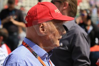 World © Octane Photographic Ltd. Mercedes AMG Petronas – Niki Lauda. Sunday 10th May 2015, F1 Spanish GP Formula 1 Race, Circuit de Barcelona-Catalunya, Spain. Digital Ref: 1266CB7D0910