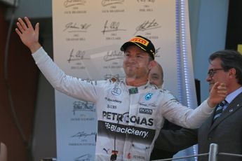 World © Octane Photographic Ltd. Mercedes AMG Petronas F1 W06 Hybrid – Nico Rosberg (1st). Sunday 10th May 2015, F1 Spanish GP Formula 1 Race podium, Circuit de Barcelona-Catalunya, Spain. Digital Ref: 1266LB1D0904