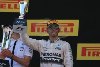 World © Octane Photographic Ltd. Mercedes AMG Petronas F1 W06 Hybrid – Lewis Hamilton (2nd). Sunday 10th May 2015, F1 Spanish GP Formula 1 Race podium, Circuit de Barcelona-Catalunya, Spain. Digital Ref: