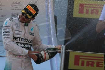 World © Octane Photographic Ltd. Mercedes AMG Petronas F1 W06 Hybrid – Lewis Hamilton (2nd). Sunday 10th May 2015, F1 Spanish GP Formula 1 Race podium, Circuit de Barcelona-Catalunya, Spain. Digital Ref: