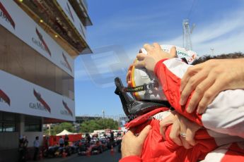 World © Octane Photographic Ltd. Scuderia Ferrari SF15-T– Sebastian Vettel. Sunday 10th May 2015, F1 Spanish GP Formula 1 Race parc ferme, Circuit de Barcelona-Catalunya, Spain. Digital Ref: 1266LW1L8755
