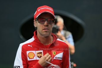 World © Octane Photographic Ltd. Scuderia Ferrari SF15-T– Sebastian Vettel. Sunday 10th May 2015, F1 Spanish GP Formula 1 Paddock, Circuit de Barcelona-Catalunya, Spain. Digital Ref: 1264LB1D0072