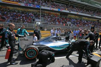 World © Octane Photographic Ltd. Mercedes AMG Petronas F1 W06 Hybrid – Nico Rosberg. Sunday 10th May 2015, F1 Spanish GP Formula 1 Grid, Circuit de Barcelona-Catalunya, Spain. Digital Ref: 1264LB1D0203