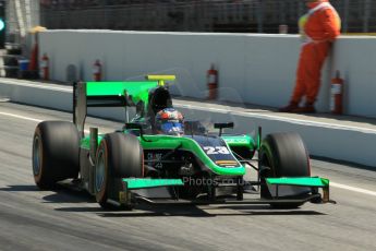 World © Octane Photographic Ltd. Friday 8th May 2015. Status Grand Prix – Richie Stanaway. GP2 Practice – Circuit de Barcelona–Catalunya. Spain. Digital Ref. : 1250CB1L6669