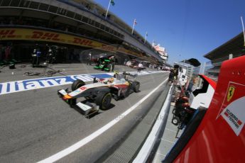 World © Octane Photographic Ltd. Saturday 9th May 2015. Campos Racing – Rio Haryanto. GP2 Race 1 – Circuit de Barcelona–Catalunya. Spain. Digital Ref: